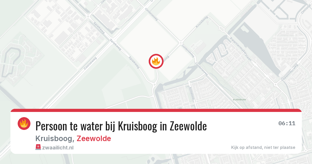 Persoon te water bij Kruisboog in Zeewolde — 13 mei 2026