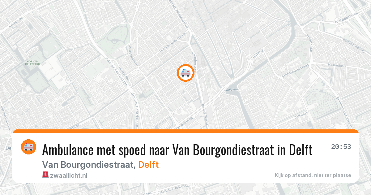 Ambulance met spoed naar Van Bourgondiestraat in Delft — 7 mei 2026