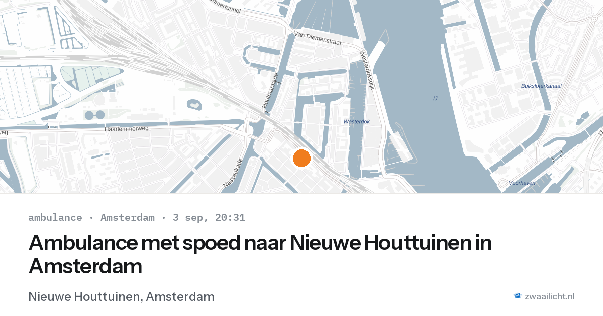 Ambulance met spoed naar Nieuwe Houttuinen in Amsterdam — 3 sep 2026