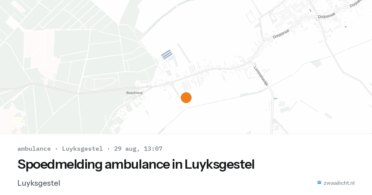 Spoedmelding ambulance in Luyksgestel — 29 aug 2026