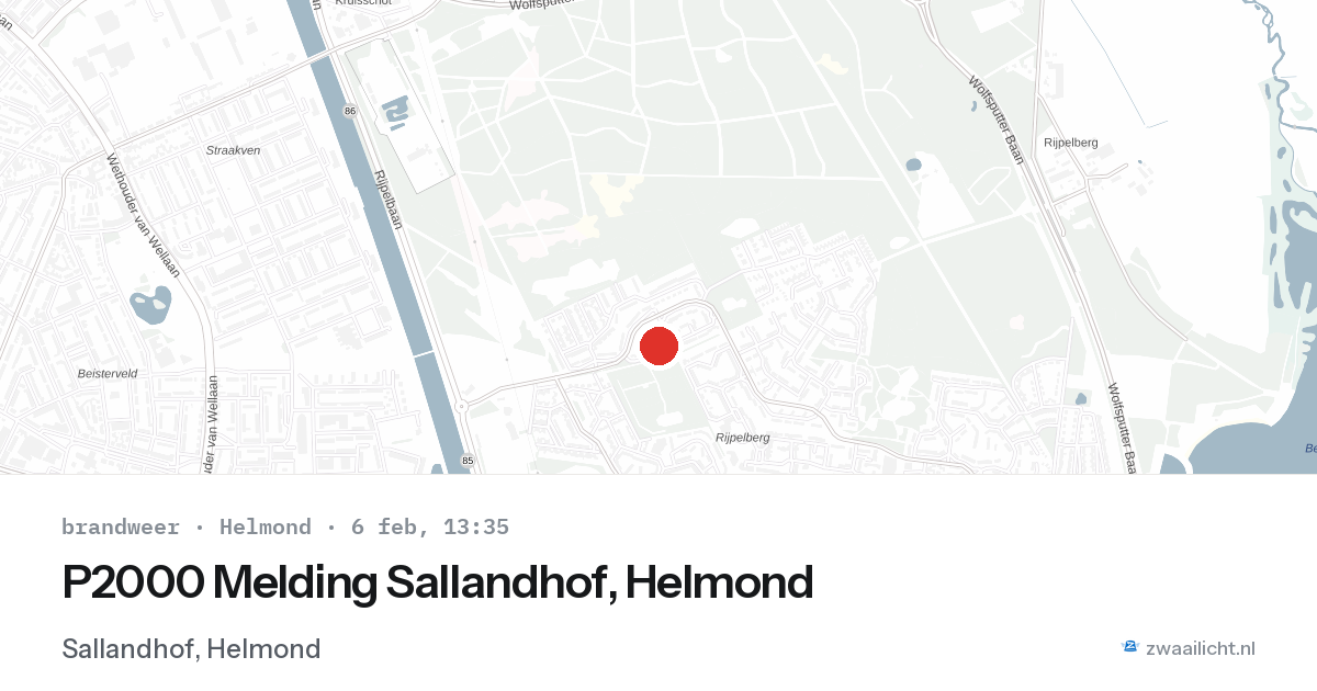 P2000 Melding Sallandhof, Helmond — 6 feb 2026