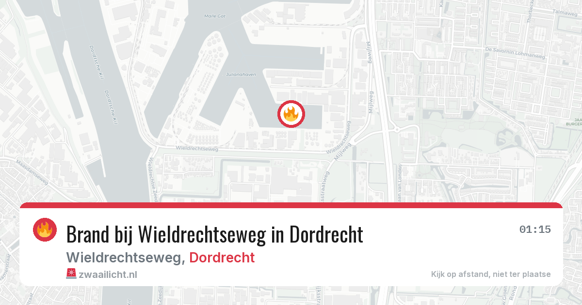 Brand bij Wieldrechtseweg in Dordrecht — 26 jun 2026