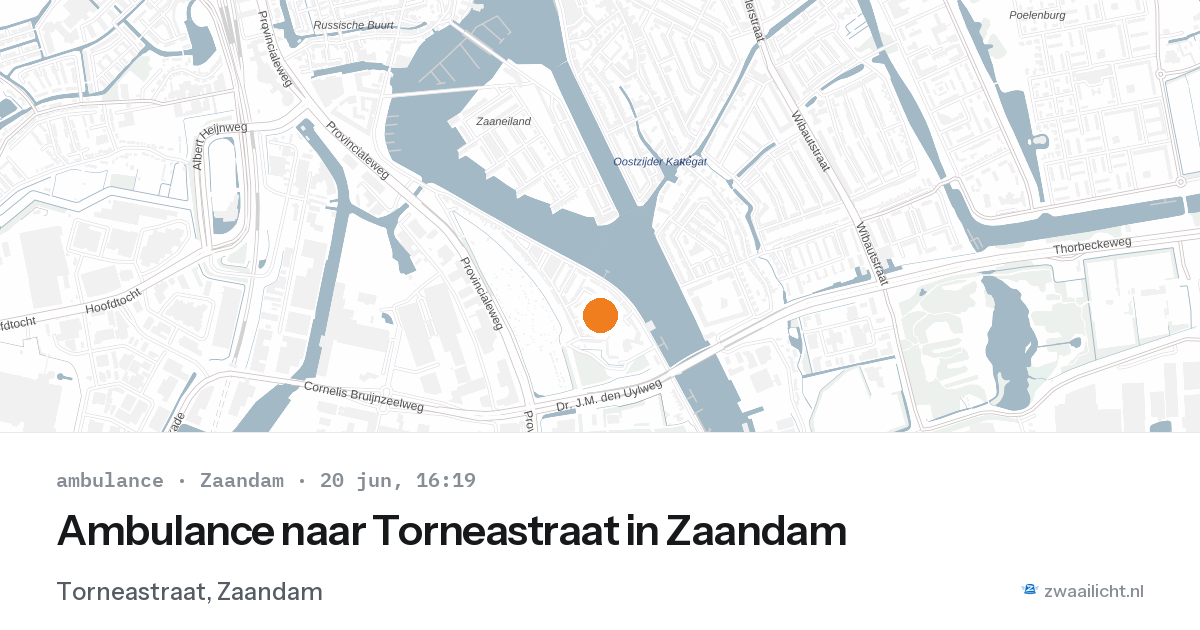 Ambulance naar Torneastraat in Zaandam — 20 jun 2026