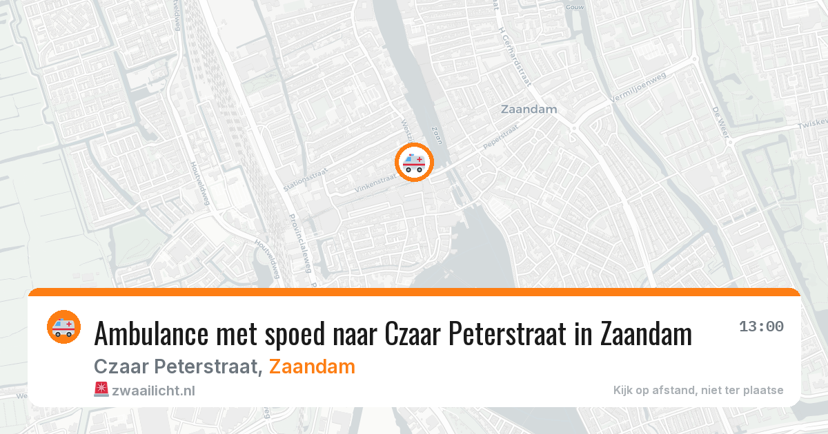 Ambulance met spoed naar Czaar Peterstraat in Zaandam — 1 aug 2026