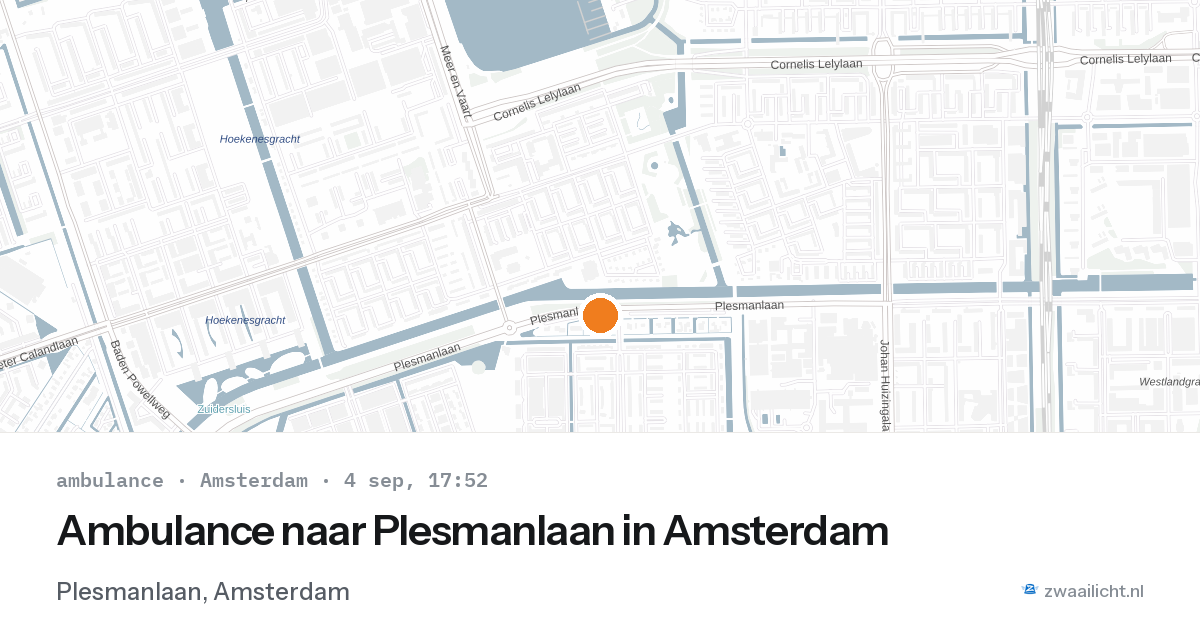 Ambulance naar Plesmanlaan in Amsterdam — 4 sep 2026