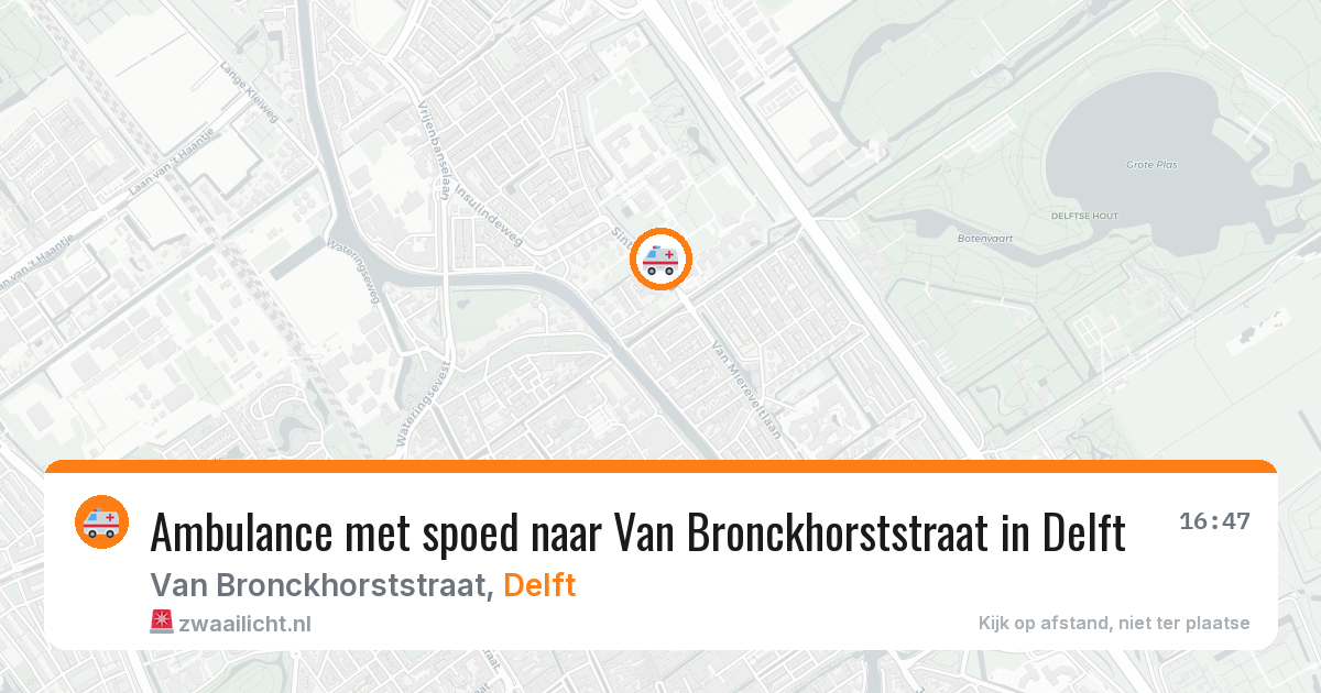 Ambulance met spoed naar Van Bronckhorststraat in Delft — 1 jun 2026