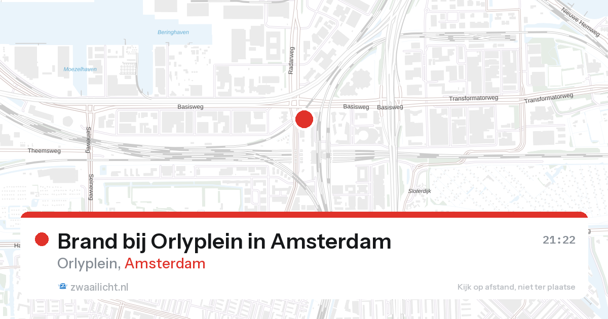 Brand bij Orlyplein in Amsterdam — 22 jun 2026