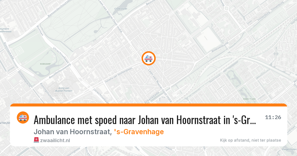 Ambulance met spoed naar Johan van Hoornstraat in 's-Gravenhage — 12 jul 2026