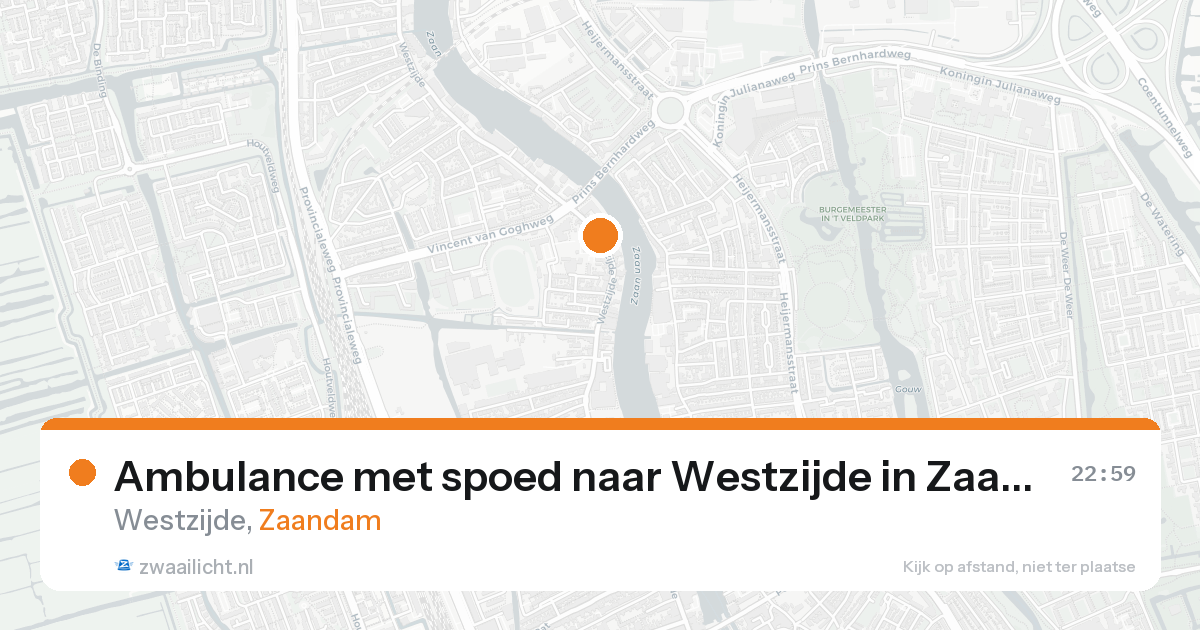 Ambulance met spoed naar Westzijde in Zaandam — 24 aug 2026
