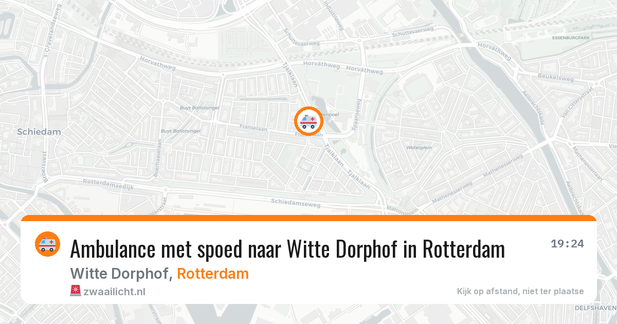 Ambulance met spoed naar Witte Dorphof in Rotterdam — 11 aug 2026