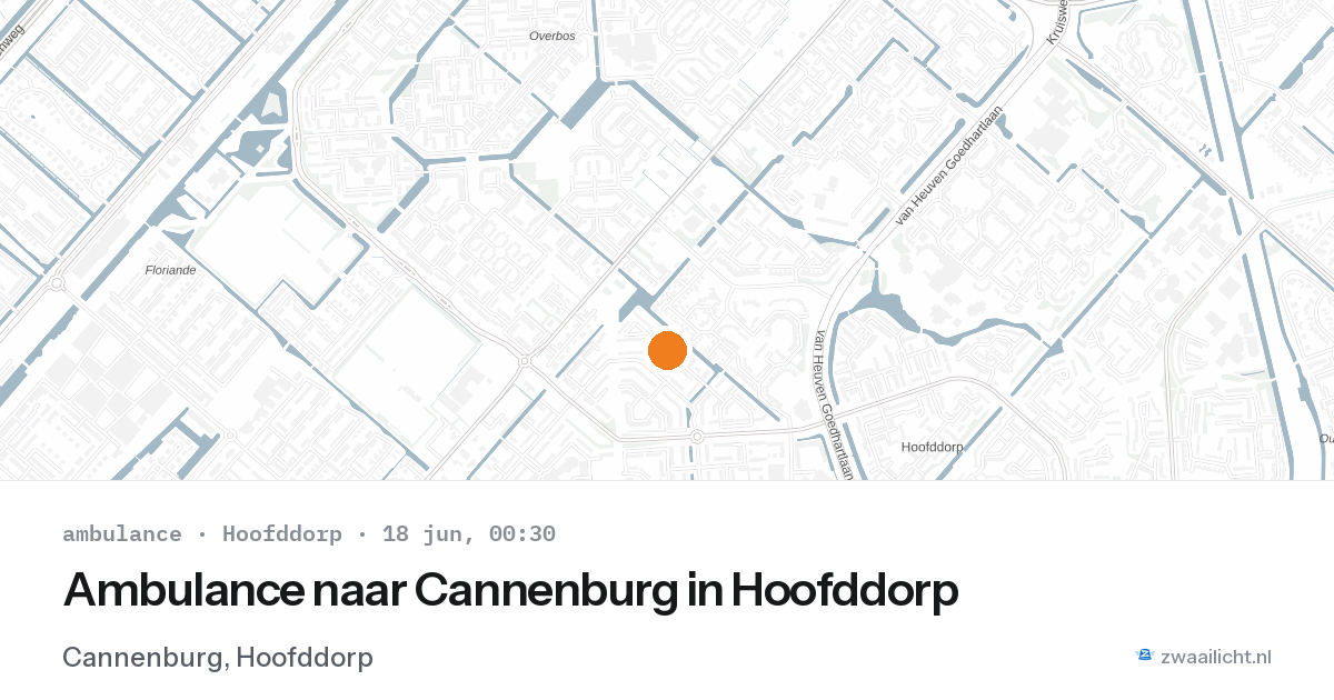Ambulance naar Cannenburg in Hoofddorp — 17 jun 2026