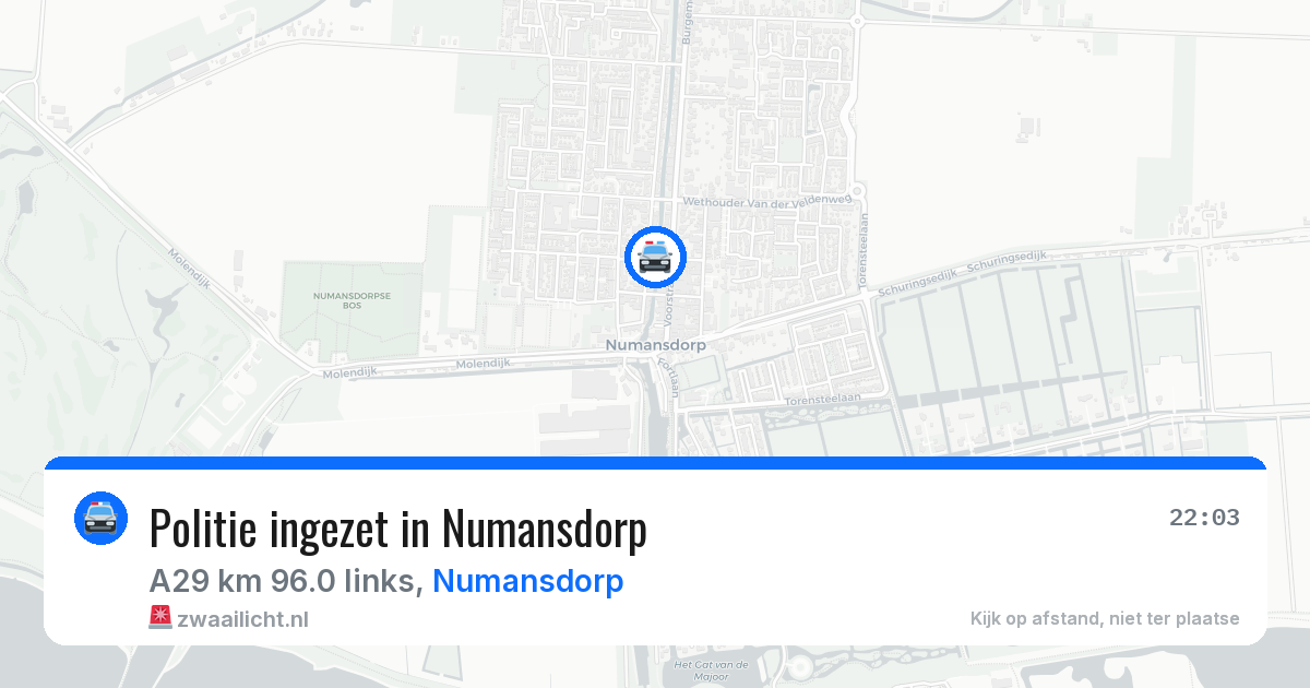 Politie ingezet in Numansdorp — 14 jun 2026 | 🚨 Zwaailicht.nl