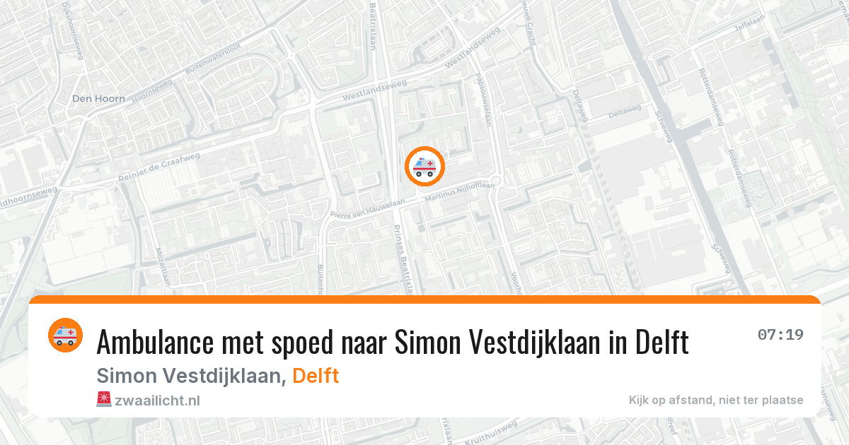 Ambulance met spoed naar Simon Vestdijklaan in Delft — 30 mei 2026