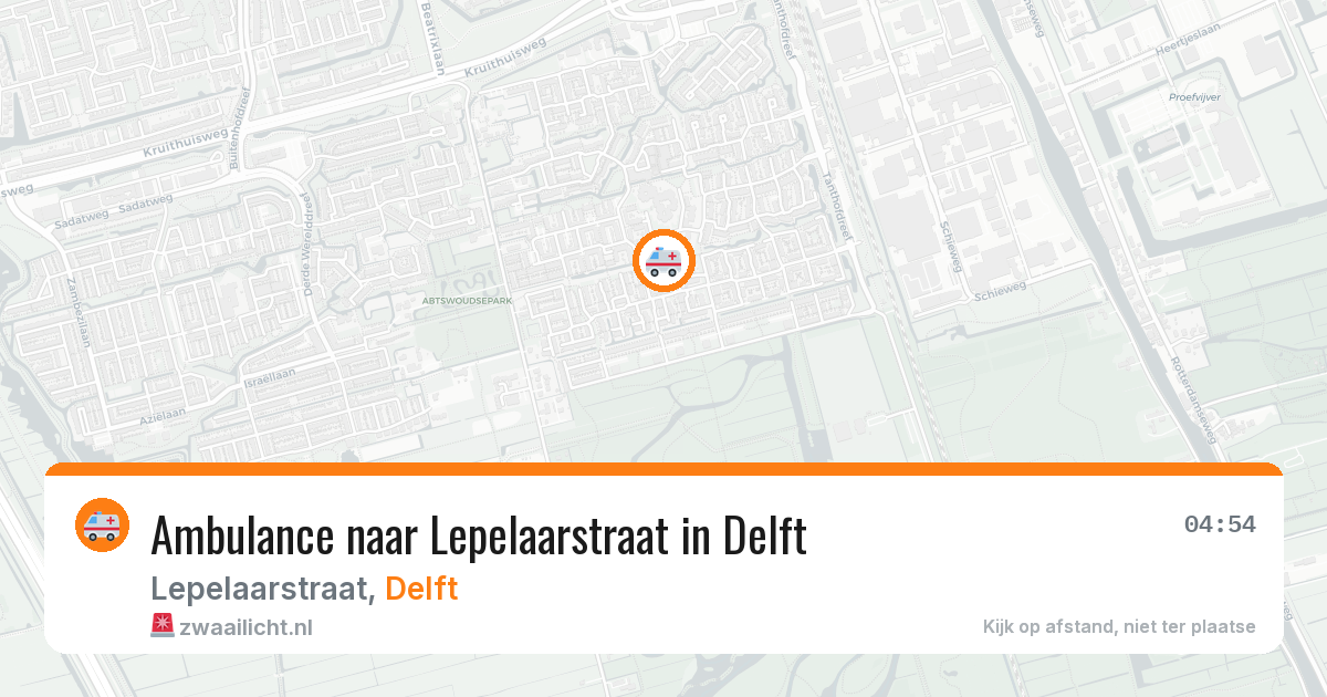 Ambulance naar Lepelaarstraat in Delft — 12 jul 2026
