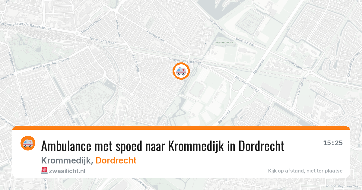 Ambulance met spoed naar Krommedijk in Dordrecht — 6 jul 2026