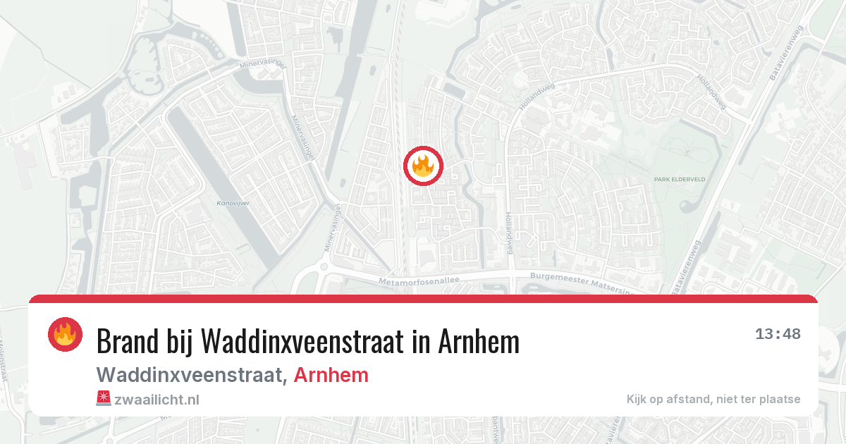 Brand bij Waddinxveenstraat in Arnhem — 4 aug 2026