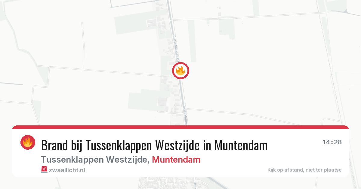 Brand bij Tussenklappen Westzijde in Muntendam — 12 aug 2026