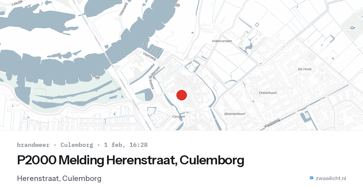 P2000 Melding Herenstraat, Culemborg — 1 feb 2026
