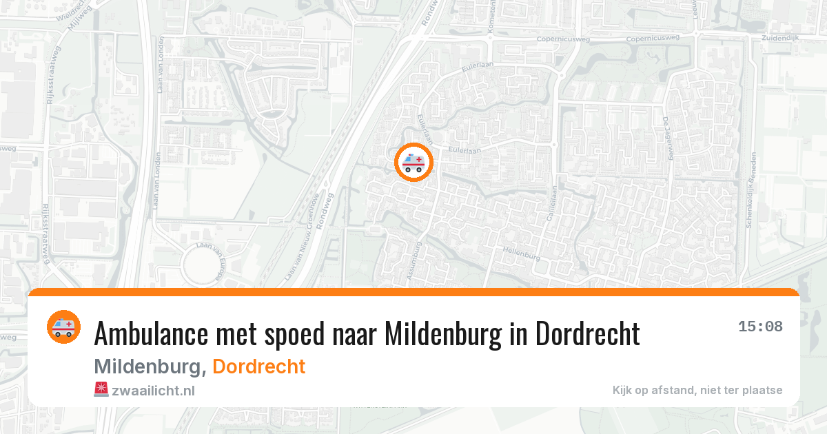 Ambulance met spoed naar Mildenburg in Dordrecht — 8 jun 2026