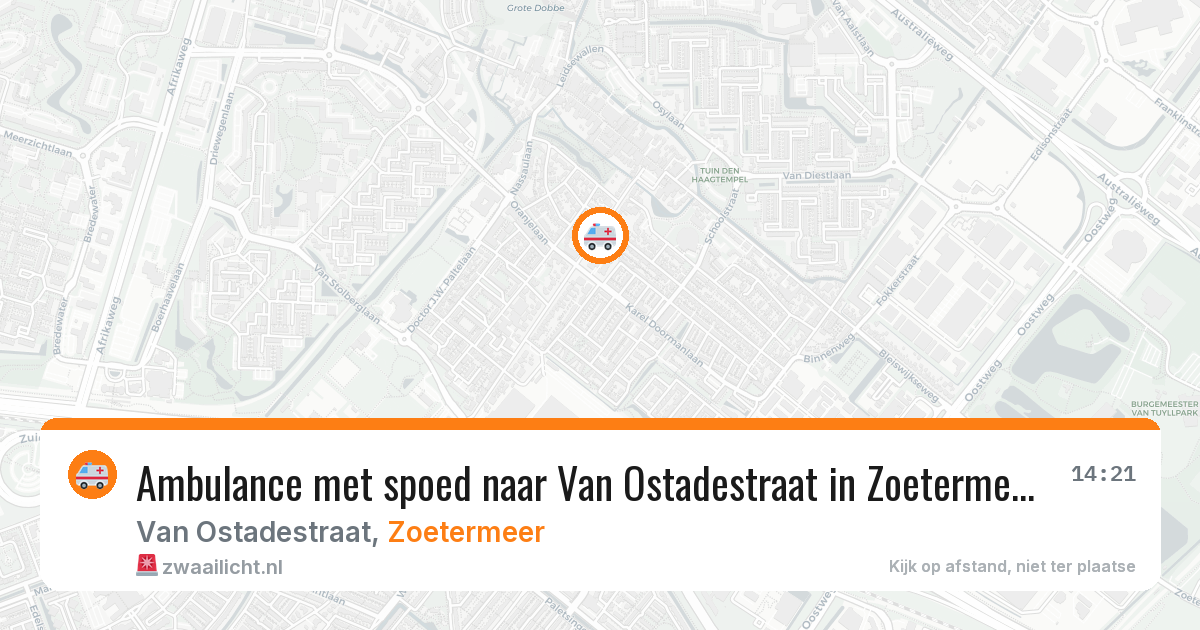 Ambulance met spoed naar Van Ostadestraat in Zoetermeer — 6 apr 2026