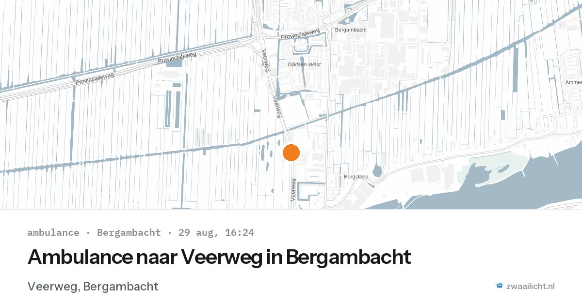 Ambulance naar Veerweg in Bergambacht — 29 aug 2026