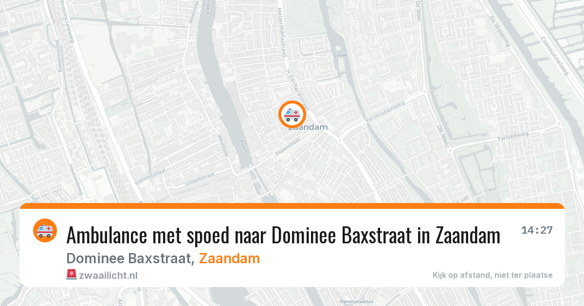 Ambulance met spoed naar Dominee Baxstraat in Zaandam — 18 mei 2026