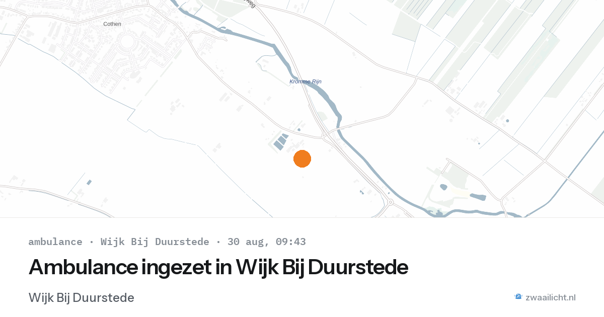 Ambulance ingezet in Wijk Bij Duurstede — 30 aug 2026
