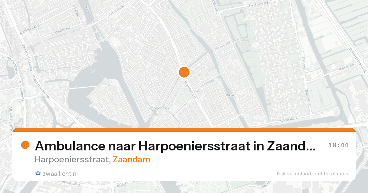 Ambulance naar Harpoeniersstraat in Zaandam — 17 aug 2026