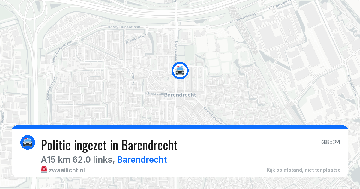 Politie ingezet in Barendrecht — 15 jun 2026 | 🚨 Zwaailicht.nl