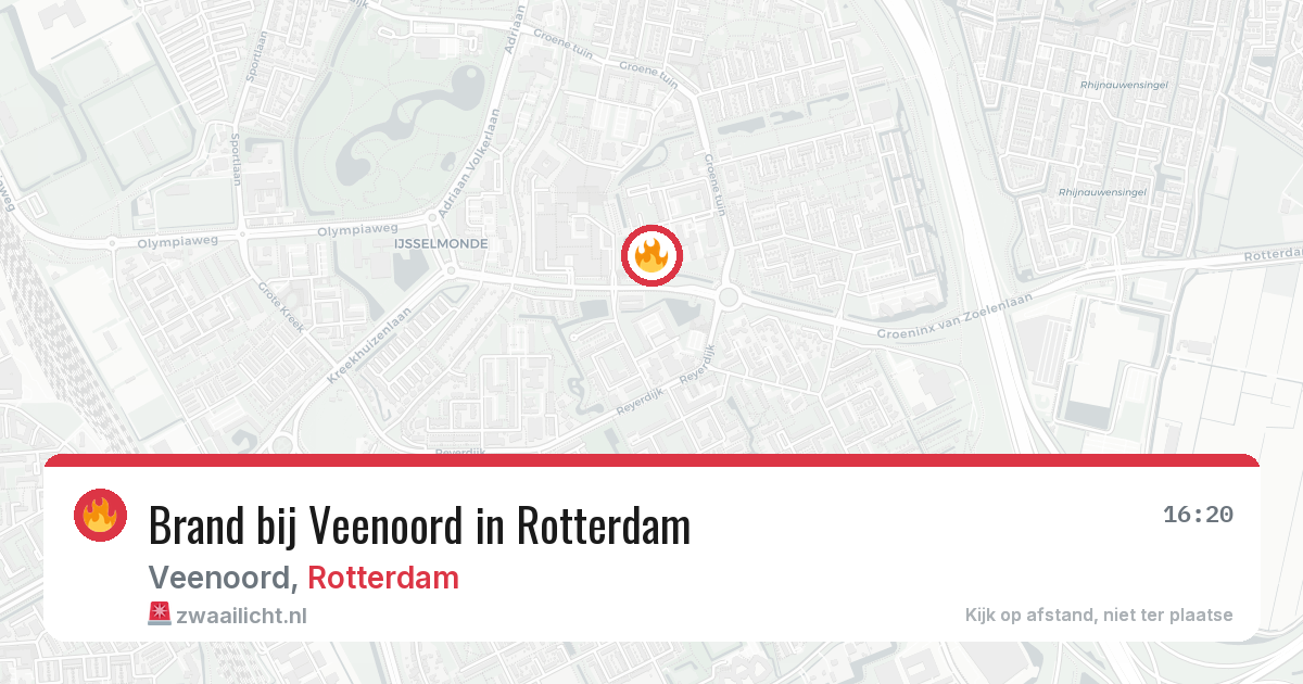 Brand bij Veenoord in Rotterdam — 7 jun 2026