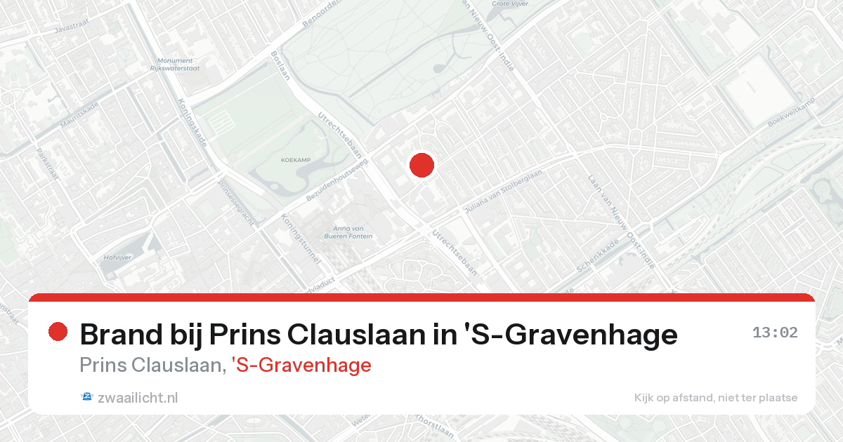 Brand bij Prins Clauslaan in 'S-Gravenhage — 15 aug 2026