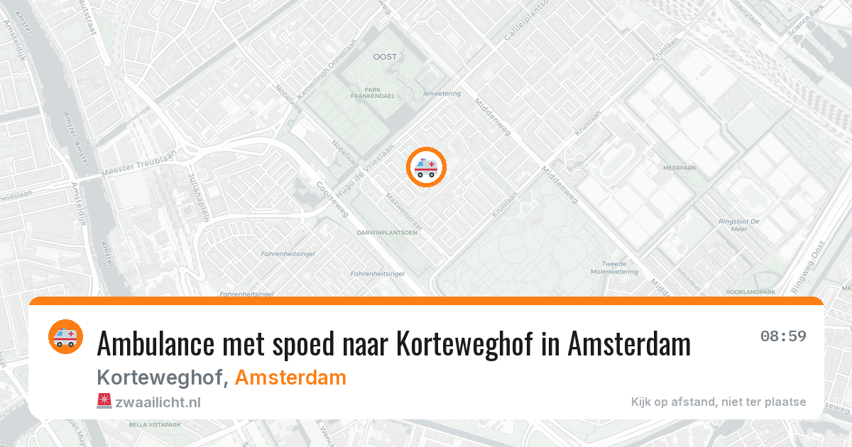 Ambulance met spoed naar Korteweghof in Amsterdam — 5 aug 2026