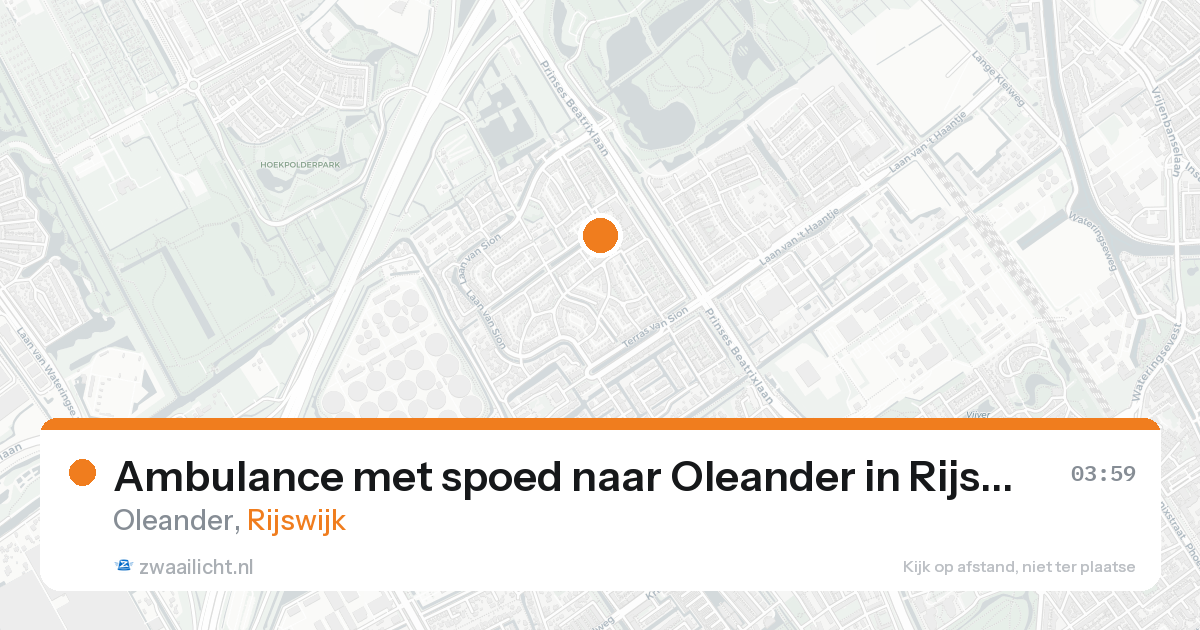 Ambulance met spoed naar Oleander in Rijswijk — 23 aug 2026