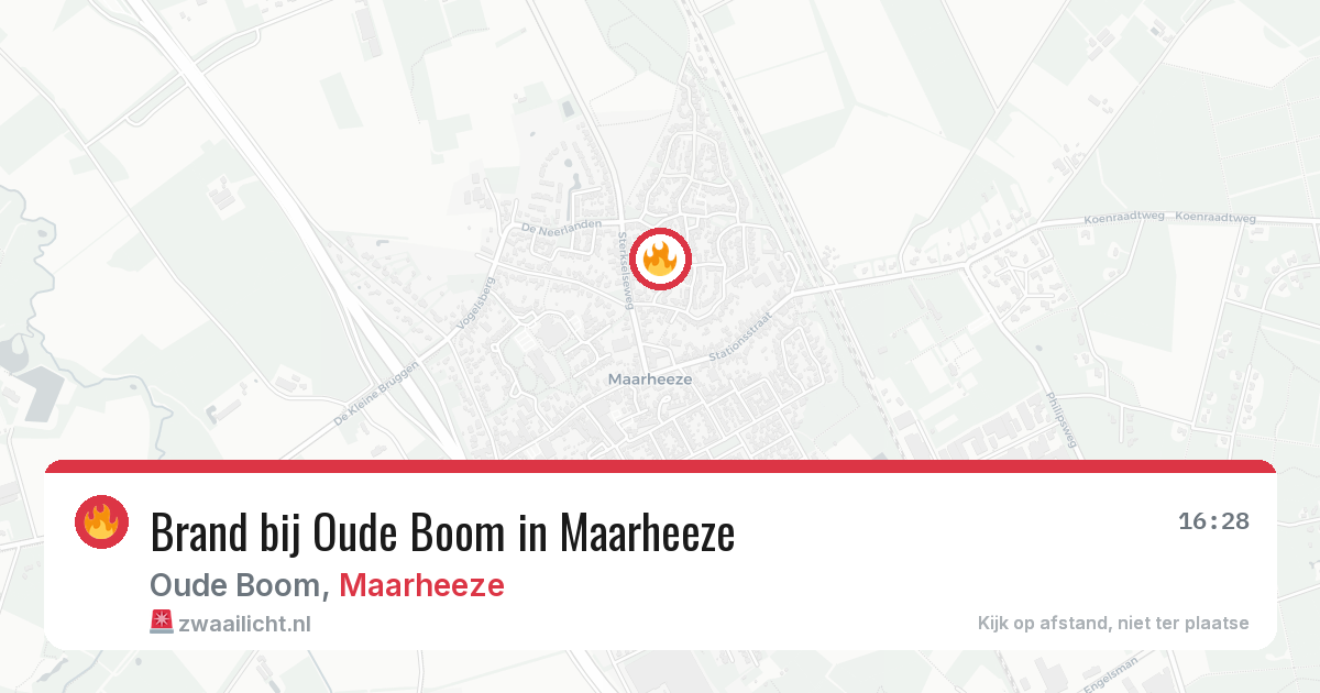 Brand bij Oude Boom in Maarheeze — 2 aug 2026