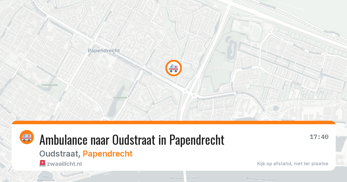 Ambulance naar Oudstraat in Papendrecht — 17 jun 2026