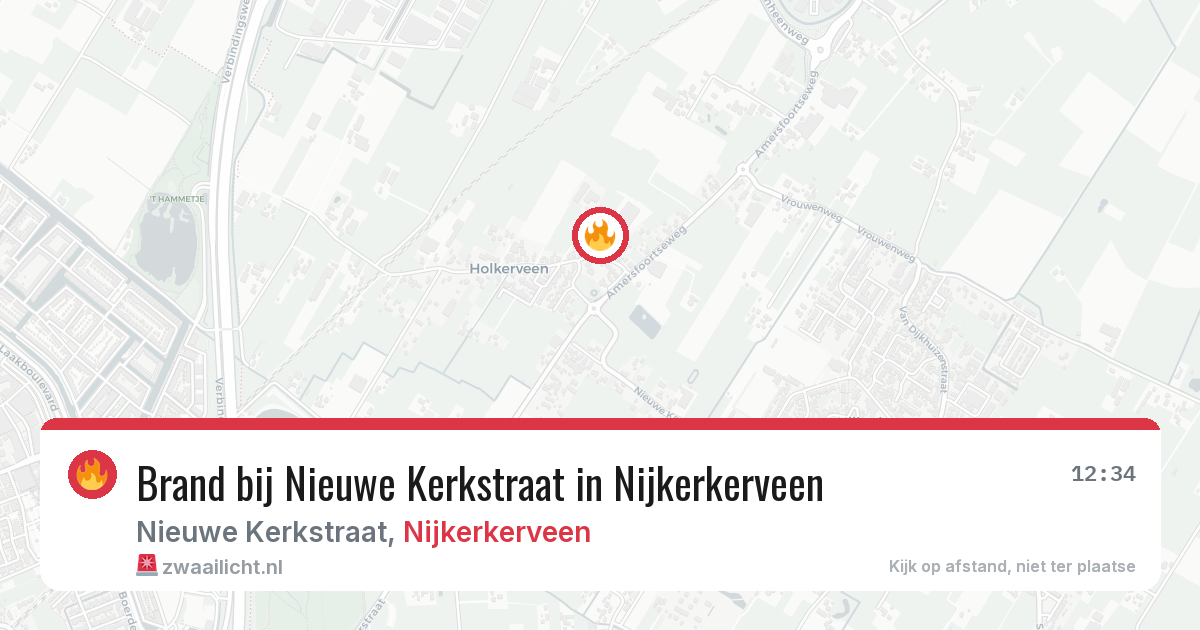 Brand bij Nieuwe Kerkstraat in Nijkerkerveen — 28 mei 2026
