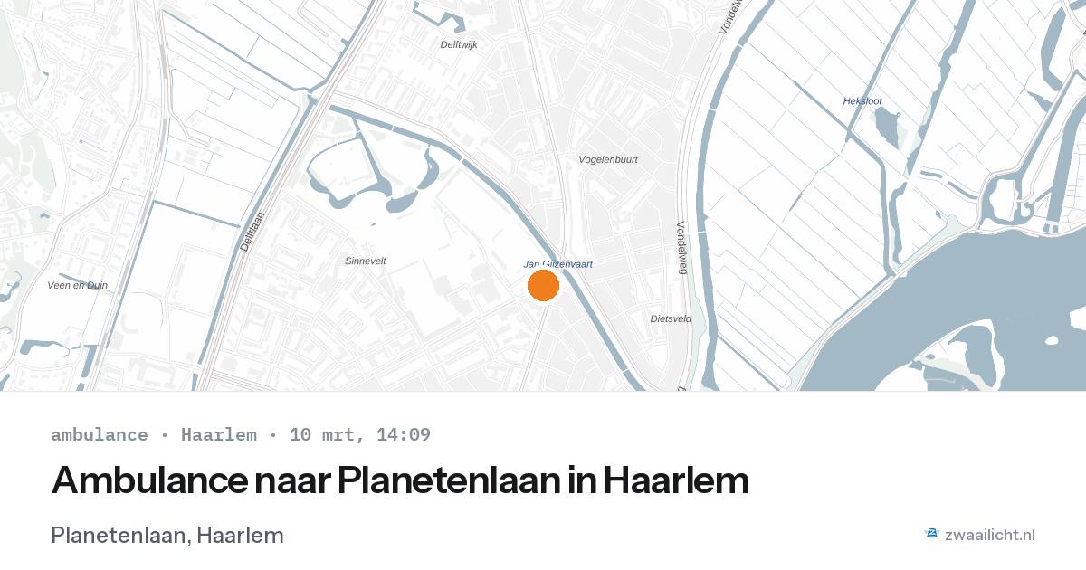 Ambulance naar Planetenlaan in Haarlem — 10 mrt 2026