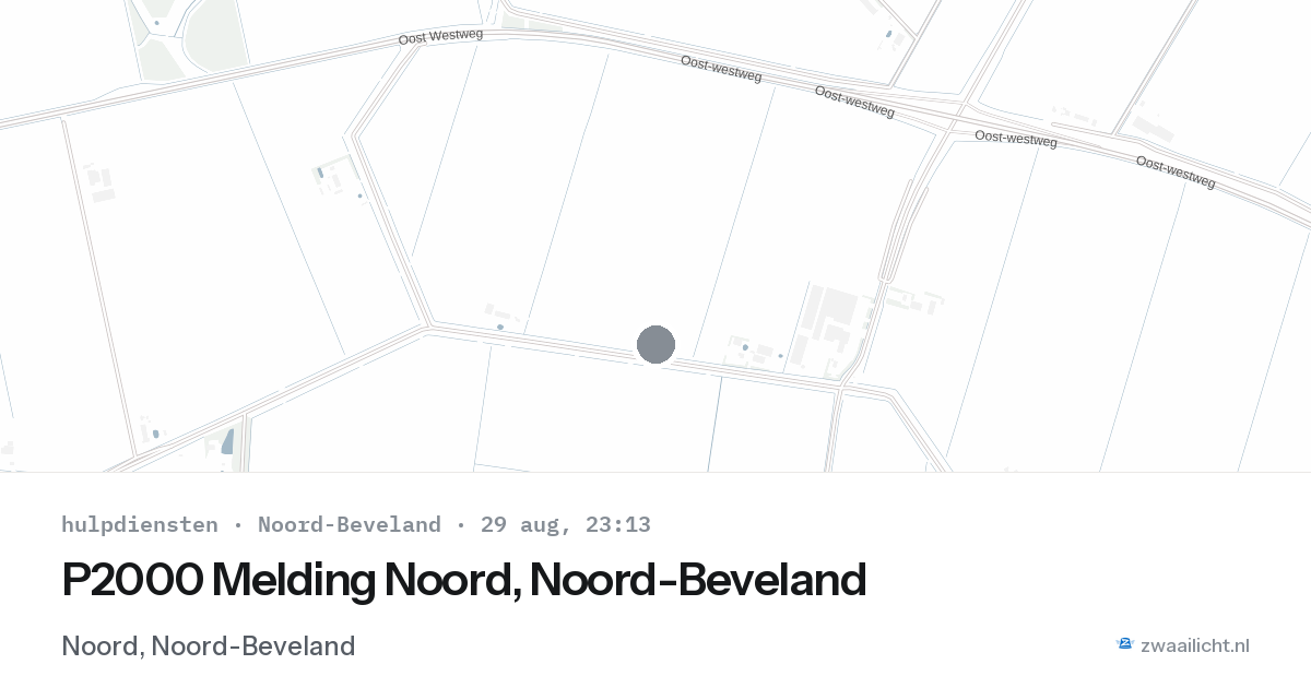 P2000 Melding Noord, Noord-Beveland — 29 aug 2026