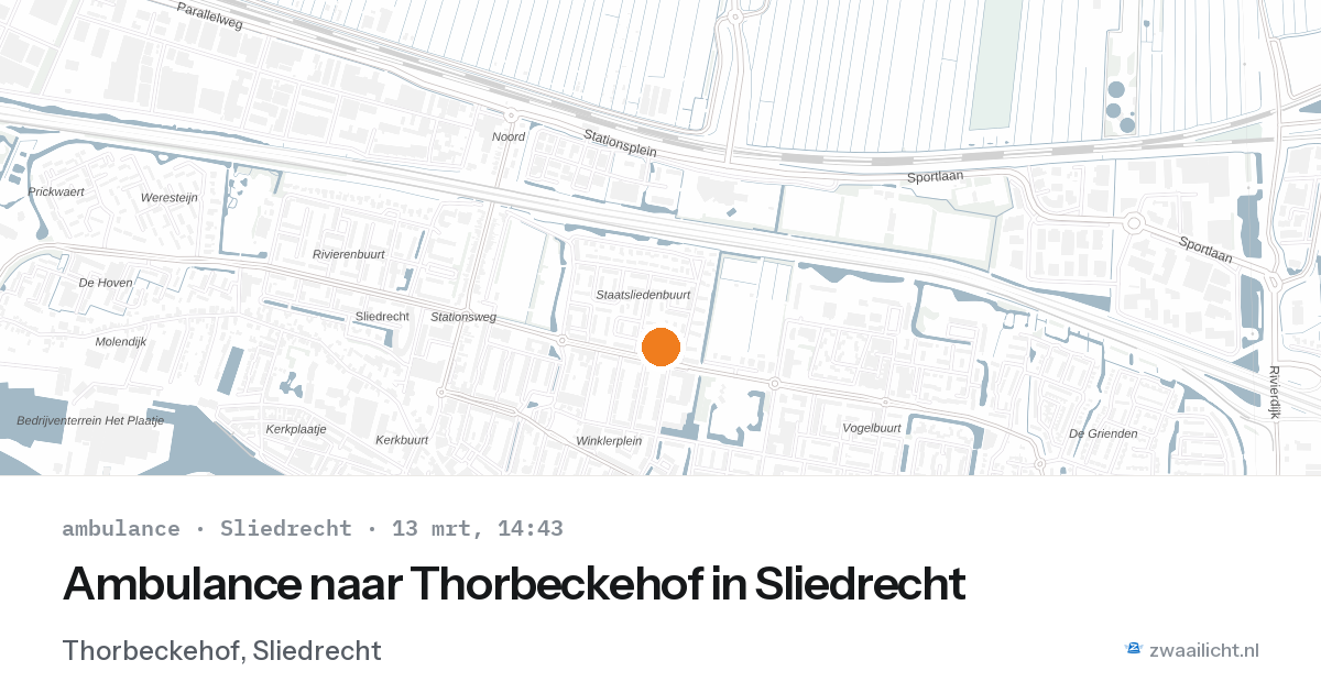 Ambulance naar Thorbeckehof in Sliedrecht — 13 mrt 2026