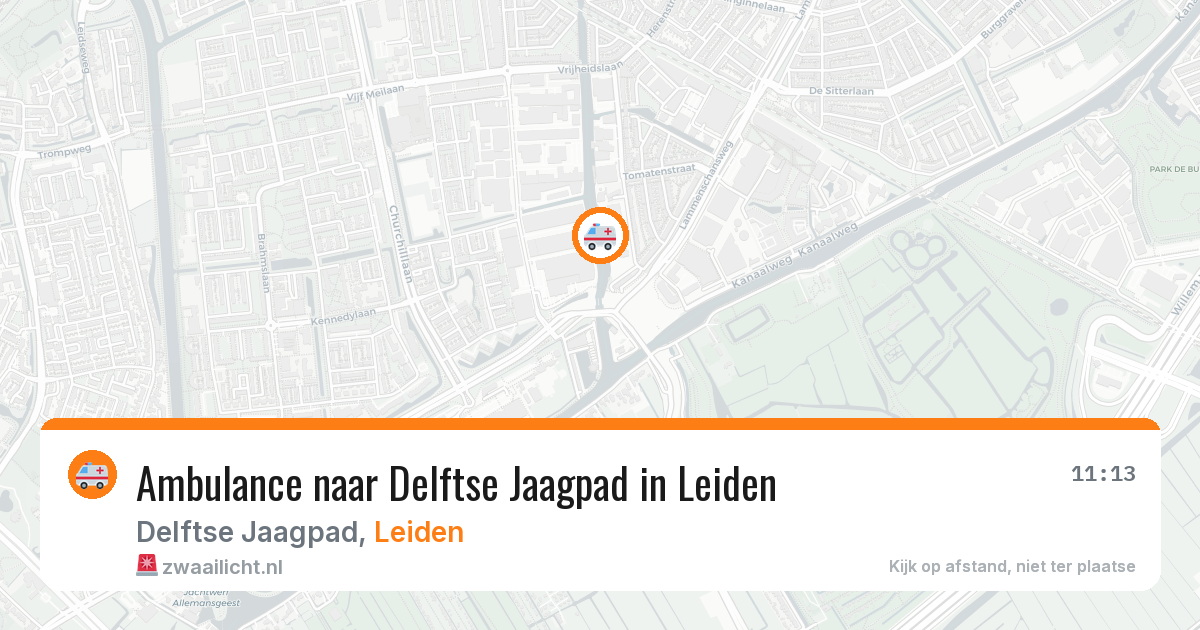 Ambulance naar Delftse Jaagpad in Leiden — 5 aug 2026