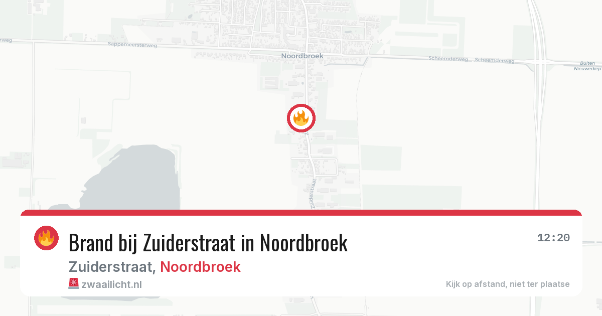 Brand bij Zuiderstraat in Noordbroek — 27 jun 2026