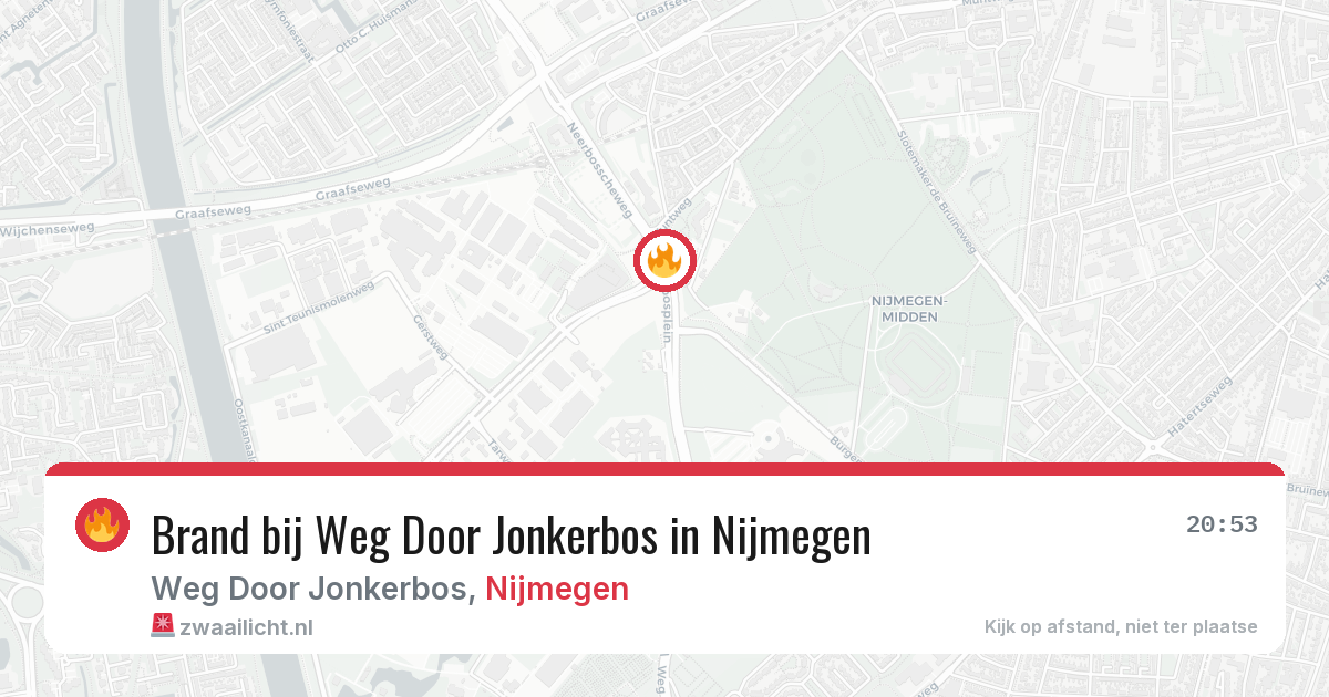 Brand bij Weg Door Jonkerbos in Nijmegen — 6 jul 2026