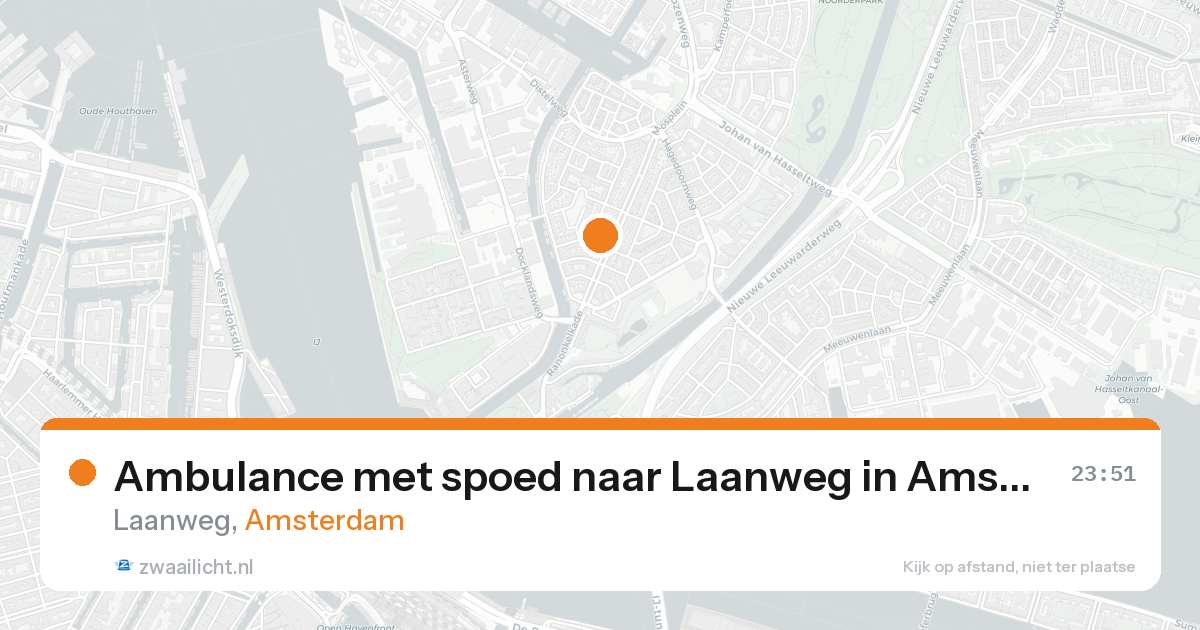 Ambulance met spoed naar Laanweg in Amsterdam — 15 aug 2026