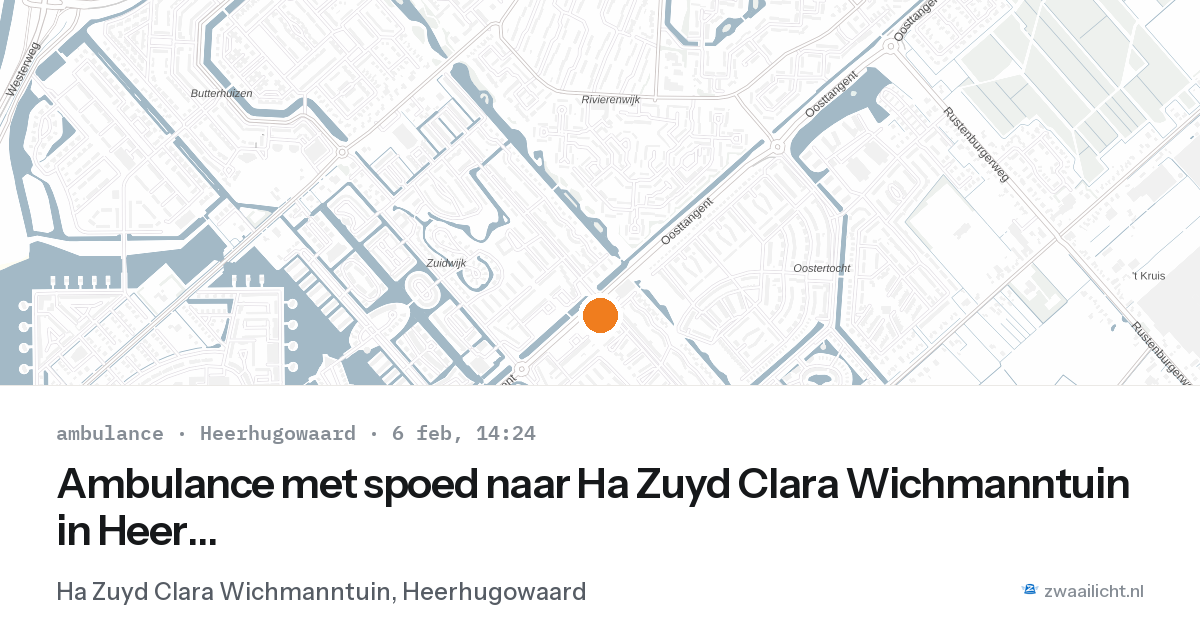 Ambulance met spoed naar Ha Zuyd Clara Wichmanntuin in Heerhugowaard — 6 feb 2026