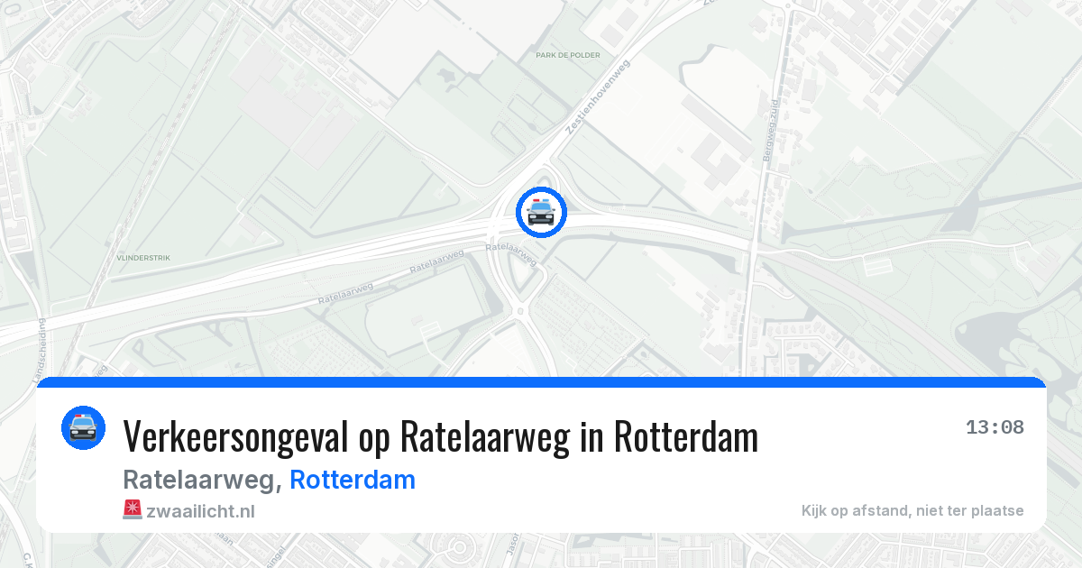 Verkeersongeval op Ratelaarweg in Rotterdam — 10 apr 2026