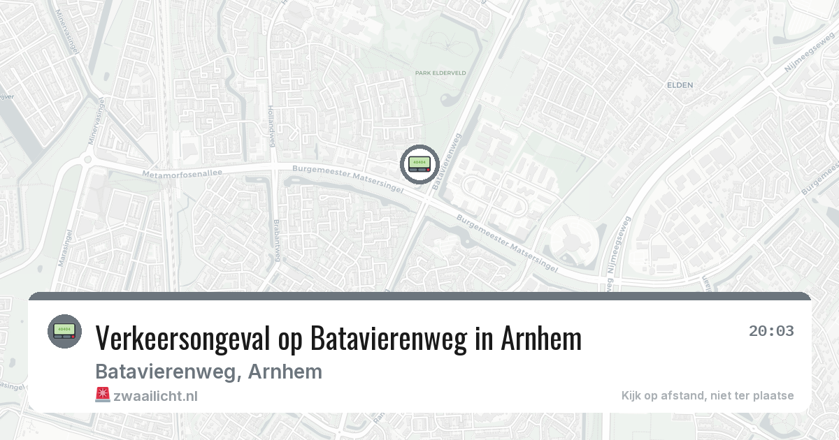 Verkeersongeval op Batavierenweg in Arnhem — 29 mei 2026