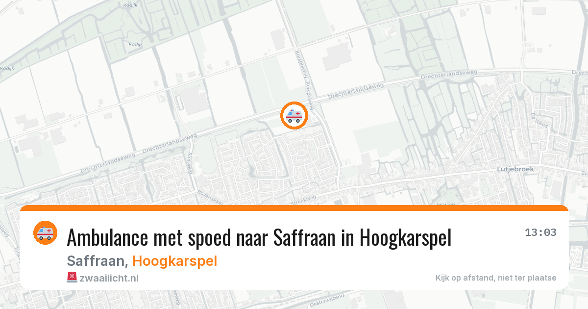 Ambulance met spoed naar Saffraan in Hoogkarspel — 22 jun 2026
