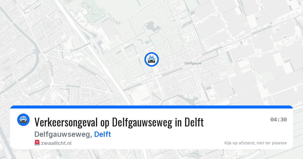 Verkeersongeval op Delfgauwseweg in Delft — 23 jun 2026