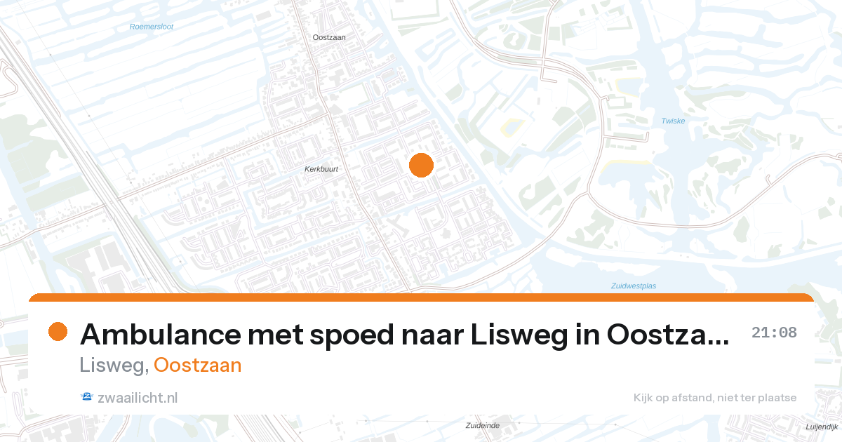 Ambulance met spoed naar Lisweg in Oostzaan — 27 aug 2026
