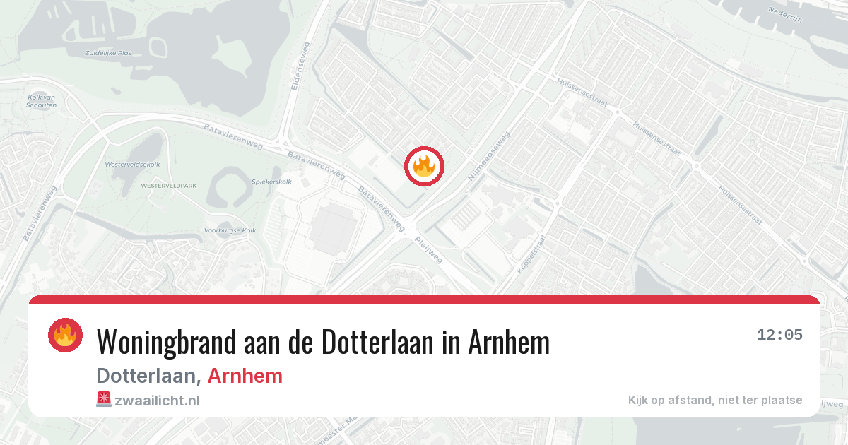 Woningbrand aan de Dotterlaan in Arnhem — 16 mei 2026